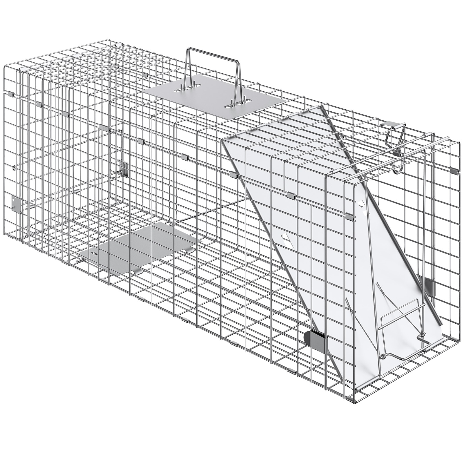 Humane Cat Trap Galvanized Iron Folding Cage For Stray Animals_voghion.com